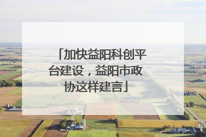加快益阳科创平台建设，益阳市政协这样建言