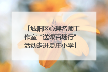 城阳区心理名师工作室“送课百场行”活动走进夏庄小学
