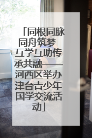 同根同脉同舟筑梦 互学互助传承共融——河西区举办津台青少年国学交流活动