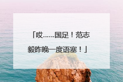 哎……国足！范志毅昨晚一度语塞！
