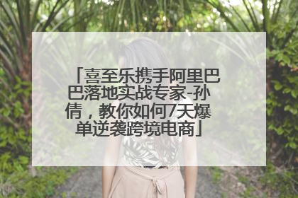 喜至乐携手阿里巴巴落地实战专家-孙倩，教你如何7天爆单逆袭跨境电商