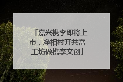 嘉兴槜李即将上市，净相村开共富工坊做槜李文创