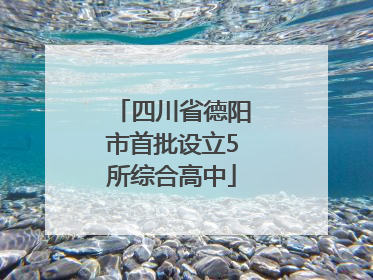 四川省德阳市首批设立5所综合高中