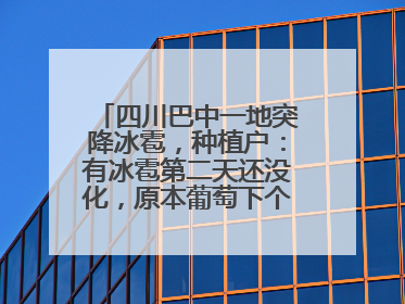 四川巴中一地突降冰雹，种植户：有冰雹第二天还没化，原本葡萄下个月上市，现在全被打落
