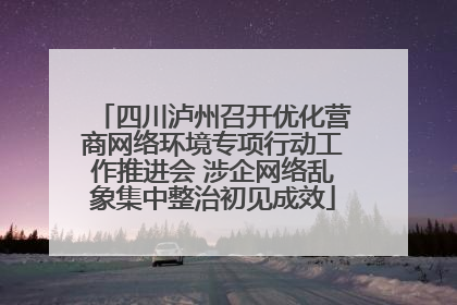 四川泸州召开优化营商网络环境专项行动工作推进会 涉企网络乱象集中整治初见成效