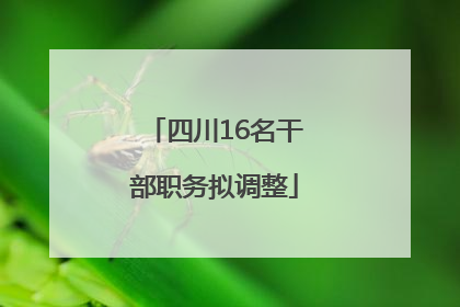 四川16名干部职务拟调整