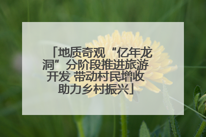 地质奇观“亿年龙洞”分阶段推进旅游开发 带动村民增收助力乡村振兴