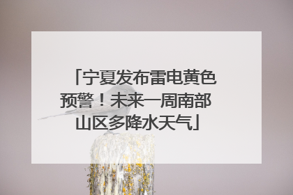宁夏发布雷电黄色预警！未来一周南部山区多降水天气