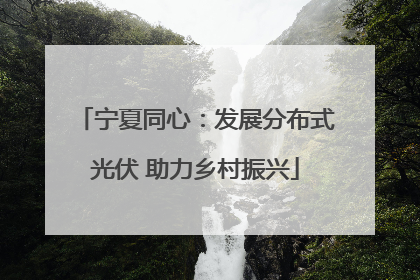 宁夏同心：发展分布式光伏 助力乡村振兴