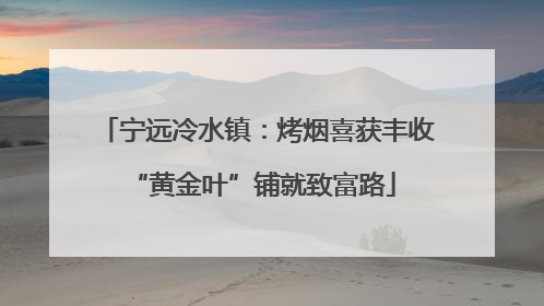 宁远冷水镇：烤烟喜获丰收 “黄金叶”铺就致富路