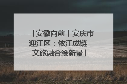 安徽向前丨安庆市迎江区：依江成链 文旅融合绘新景