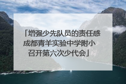 增强少先队员的责任感 成都青羊实验中学附小召开第六次少代会