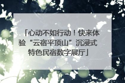 心动不如行动！快来体验“云宿平顶山”沉浸式特色民宿数字展厅