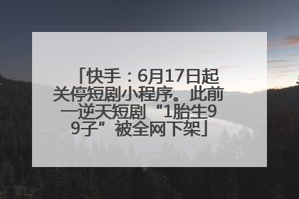 快手：6月17日起关停短剧小程序。此前一逆天短剧“1胎生99子”被全网下架