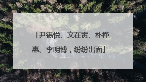 尹锡悦、文在寅、朴槿惠、李明博，纷纷出面