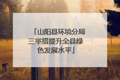 山阳县环境分局三举措提升全县绿色发展水平