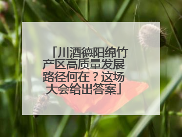 川酒德阳绵竹产区高质量发展路径何在？这场大会给出答案