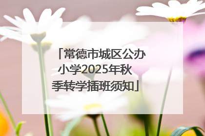 常德市城区公办小学2025年秋季转学插班须知