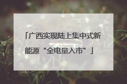 广西实现陆上集中式新能源“全电量入市”