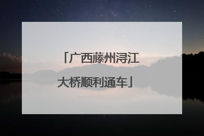 广西藤州浔江大桥顺利通车
