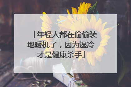 年轻人都在偷偷装地暖机了，因为湿冷才是健康杀手