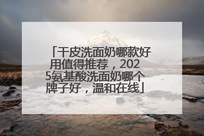 干皮洗面奶哪款好用值得推荐，2025氨基酸洗面奶哪个牌子好，温和在线