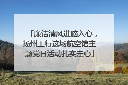 廉洁清风进脑入心，扬州工行这场航空馆主题党日活动扎实走心