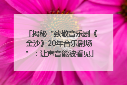 揭秘“致敬音乐剧《金沙》20年音乐剧场”：让声音能被看见