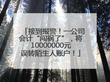 接到报警！一公司会计“闯祸了”，将10000000元误转陌生人账户！