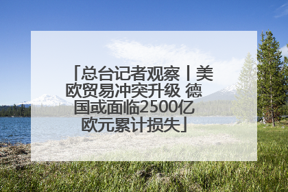 总台记者观察丨美欧贸易冲突升级 德国或面临2500亿欧元累计损失