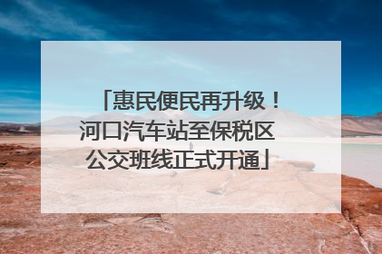 惠民便民再升级！河口汽车站至保税区公交班线正式开通