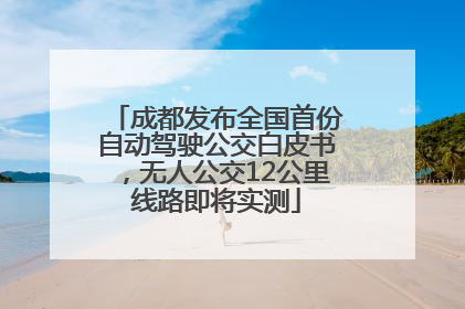 成都发布全国首份自动驾驶公交白皮书，无人公交12公里线路即将实测