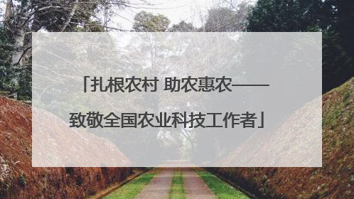 扎根农村 助农惠农——致敬全国农业科技工作者