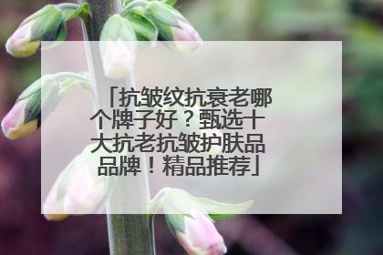 抗皱纹抗衰老哪个牌子好？甄选十大抗老抗皱护肤品品牌！精品推荐