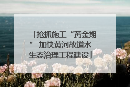 抢抓施工“黄金期” 加快黄河故道水生态治理工程建设