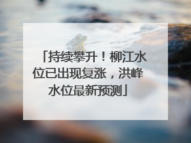 持续攀升！柳江水位已出现复涨，洪峰水位最新预测