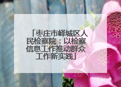 枣庄市峄城区人民检察院：以检察信息工作推动群众工作新实践