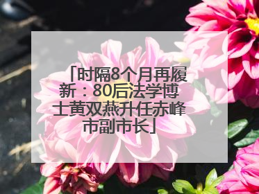 时隔8个月再履新：80后法学博士黄双燕升任赤峰市副市长