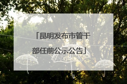 昆明发布市管干部任前公示公告