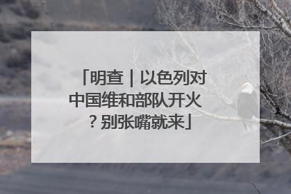 明查｜以色列对中国维和部队开火？别张嘴就来