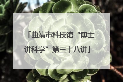 曲靖市科技馆“博士讲科学”第三十八讲