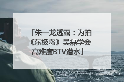 朱一龙透露：为拍《东极岛》吴磊学会高难度BTV潜水