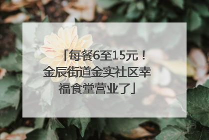 每餐6至15元！金辰街道金实社区幸福食堂营业了