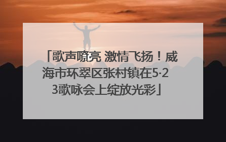 歌声嘹亮 激情飞扬！威海市环翠区张村镇在5·23歌咏会上绽放光彩