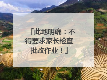 此地明确：不得要求家长检查批改作业！