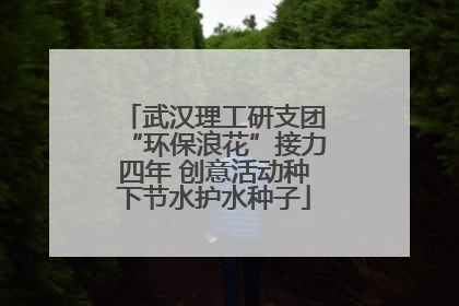 武汉理工研支团“环保浪花”接力四年 创意活动种下节水护水种子