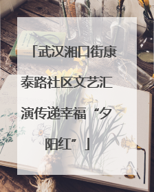武汉湘口街康泰路社区文艺汇演传递幸福“夕阳红”