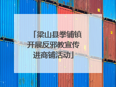 梁山县拳铺镇开展反邪教宣传进商铺活动