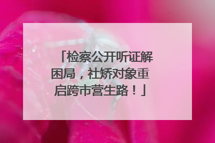 检察公开听证解困局,社矫对象重启跨市营生路!