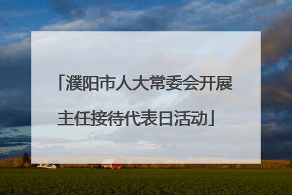 濮阳市人大常委会开展主任接待代表日活动